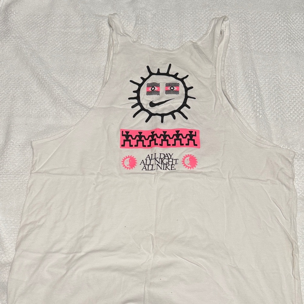 Nike White Tank with Purple and Pink Graphic - Picture 2 of 3